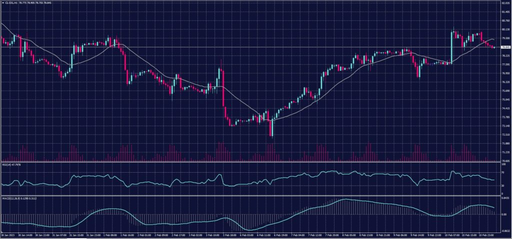 US Crude Chart for 13 Feb 2023